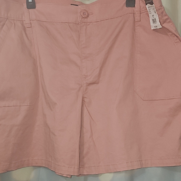 Nwt-Lee Women’s Pink Coral Flat Front Cotton Shorts - Picture 9 of 9